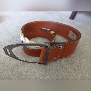 La Martina Women's Wide Leather Belt - Brown